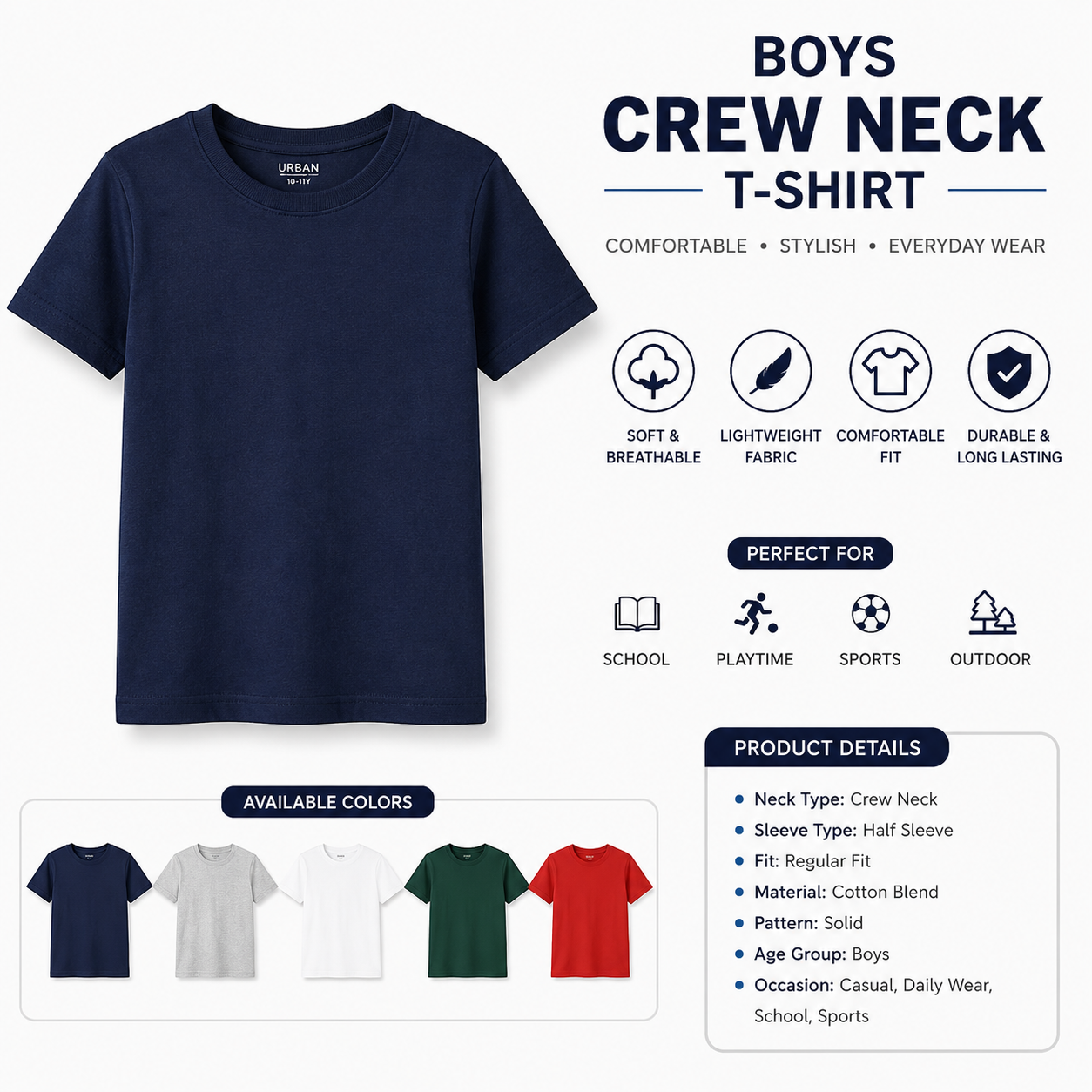 Boys Crew Neck T-Shirt