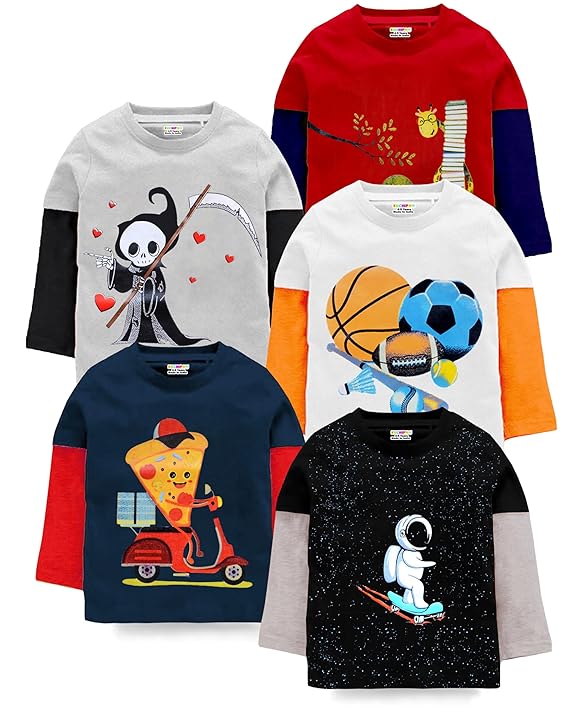 Half Sleeves Regular Fit T-Shirt Pack of 5